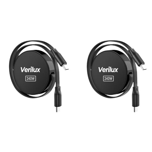 Verilux® USB C to Retractable Cable 3.3ft PD 240W Type Charging Data Lightweight Convenient Compatible with iPhone 15 Pro Plus Galaxy Z Flip5 S23 MacBook Pro Black 2PCS Verilux® USB C to Retractable Cable 3.3ft PD 240W Type Charging Data Lightweight Convenient Compatible with iPhone 15 Pro Plus Galaxy Z Flip5 S23 MacBook Pro Black 2PCS